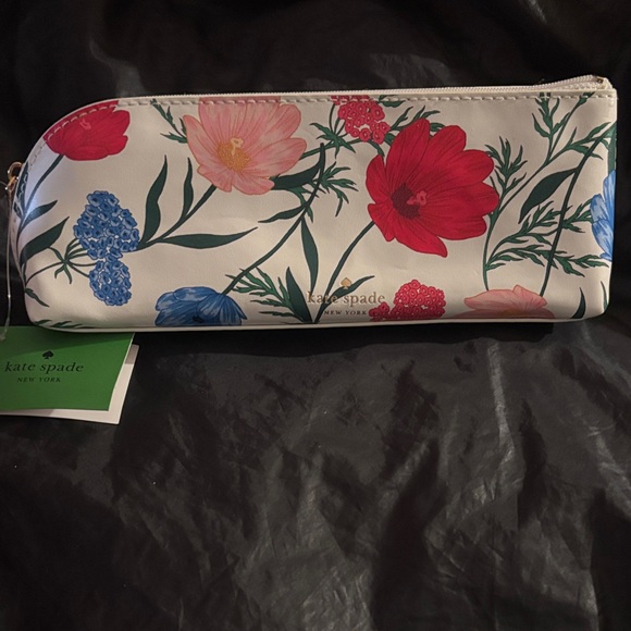 kate spade Handbags - kate spade White Floral Cosmetic Pouch with Red, Pink & Blue Flowers
